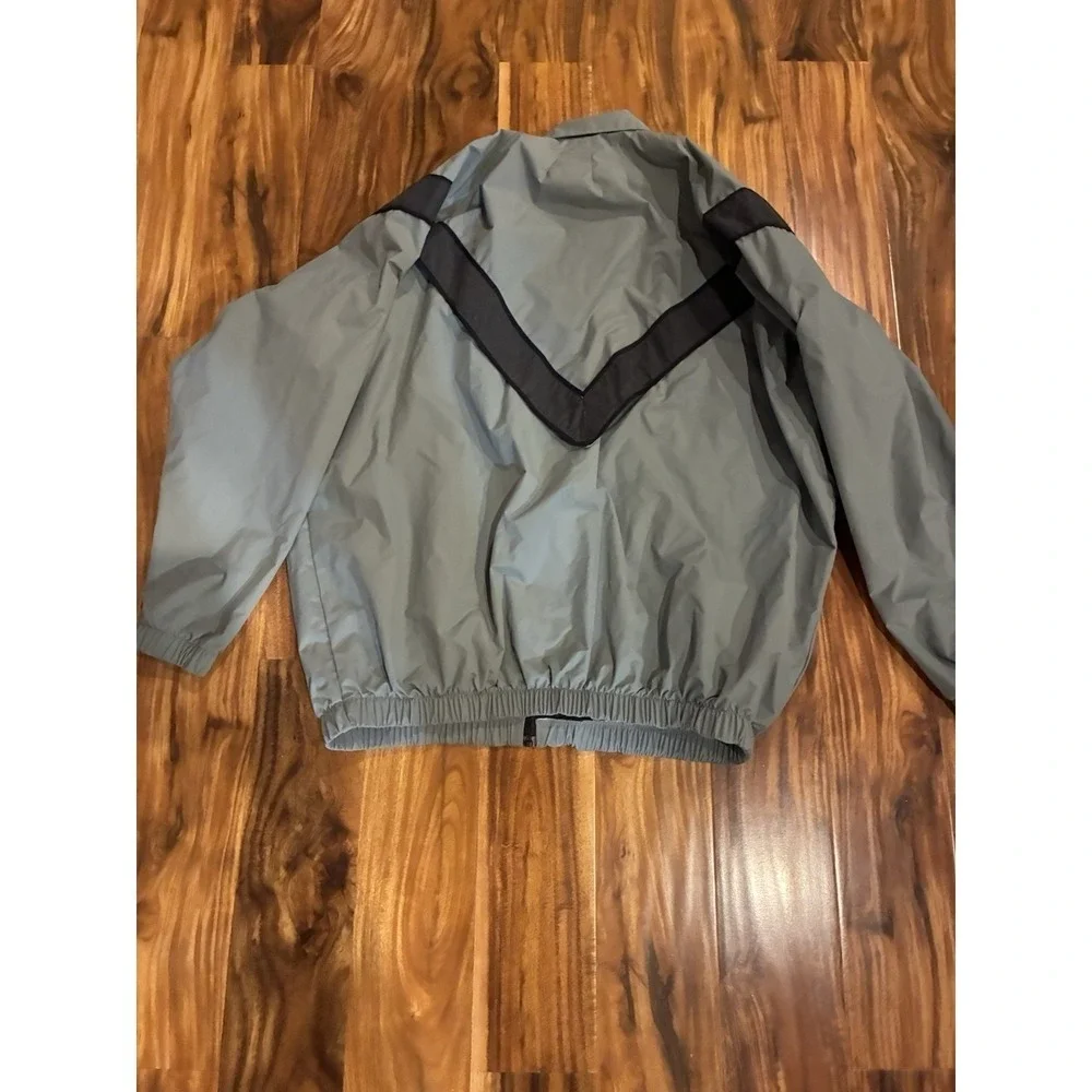 US Army IPFU PT Training Jacket Grey Black Nylon Windbreaker Large Long PFU‎